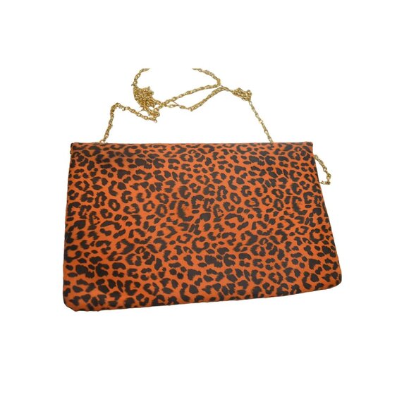 3 am Forever Leopard Print Envelope Clutch Bag With Gold Chain Strap - Picture 4 of 7